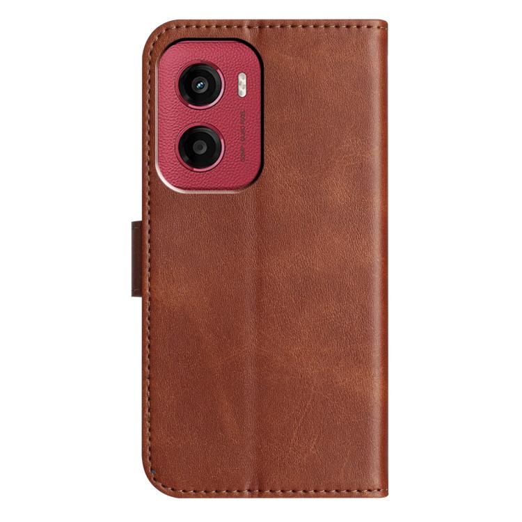 For Motorola Moto G05 Dual-Folded S-shape Leather Phone Case