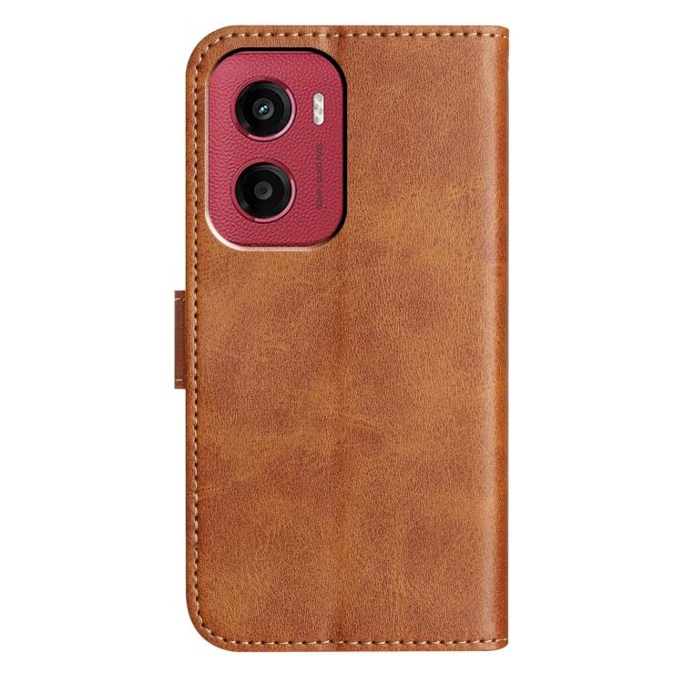 For Motorola Moto G05 Dual-Folded S-shape Leather Phone Case