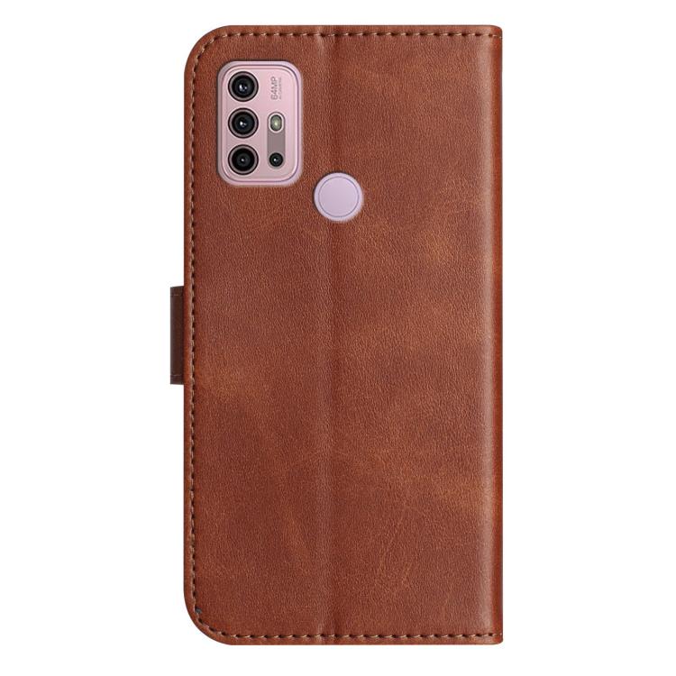 For Motorola Moto G10 / G20 / G30 Dual-Folded S-shape Leather Phone Case