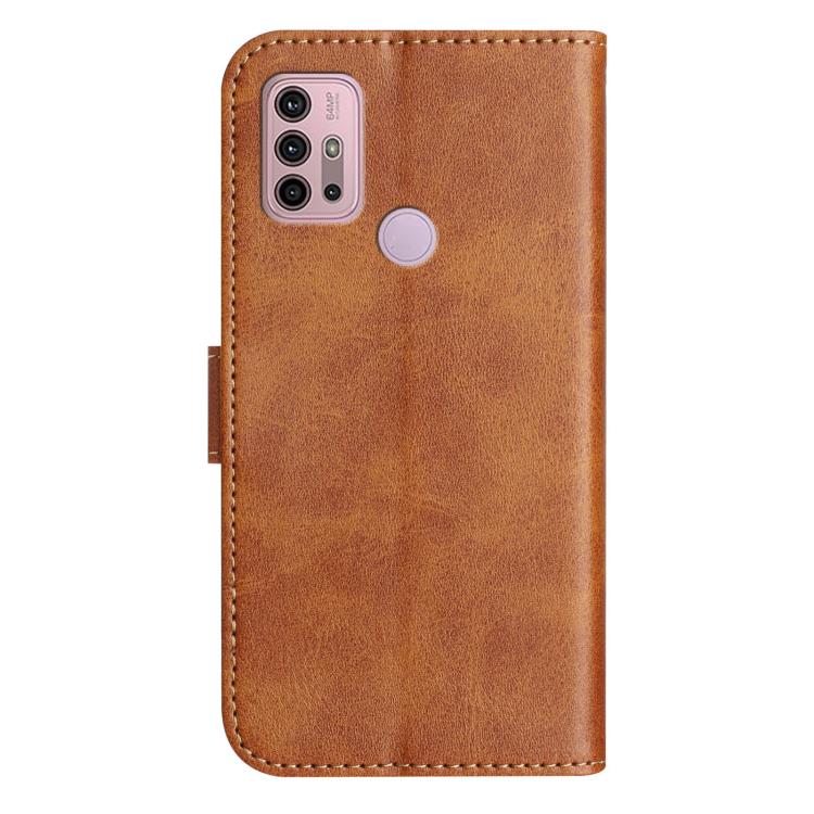 For Motorola Moto G10 / G20 / G30 Dual-Folded S-shape Leather Phone Case