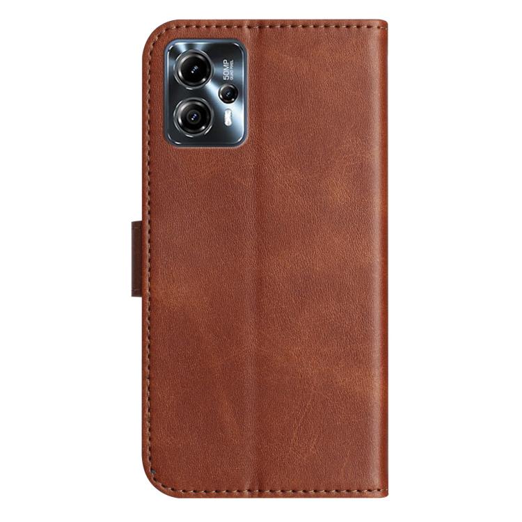 For Motorola Moto G14 4G Dual-Folded S-shape Leather Phone Case