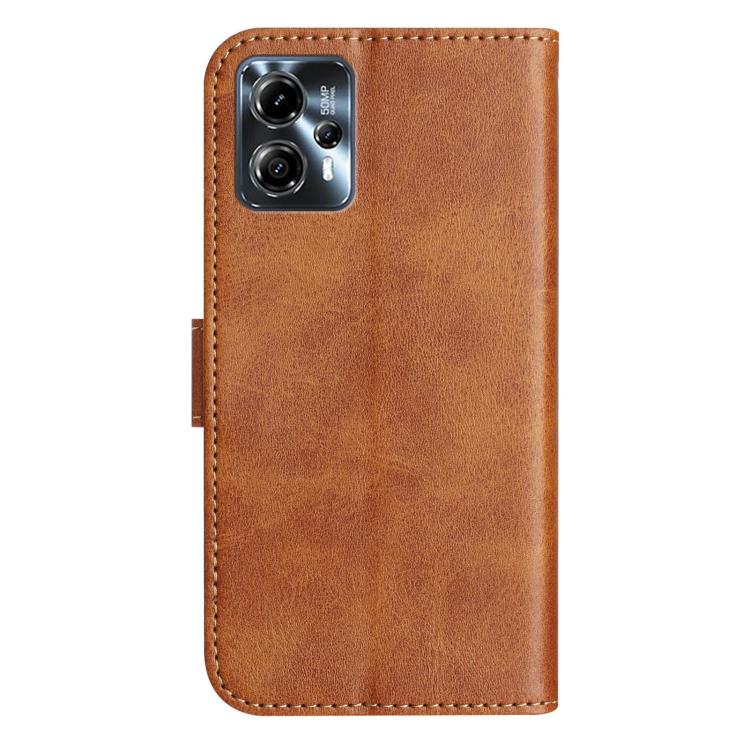 For Motorola Moto G14 4G Dual-Folded S-shape Leather Phone Case