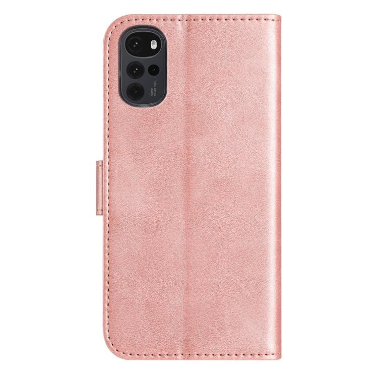 For Motorola Moto G22 Dual-Folded S-shape Leather Phone Case