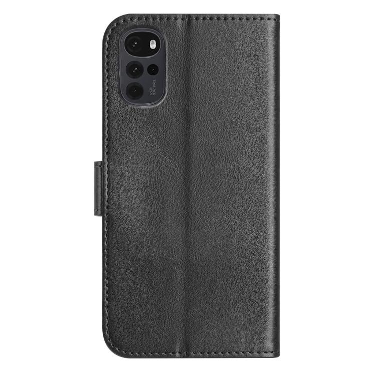 For Motorola Moto G22 Dual-Folded S-shape Leather Phone Case