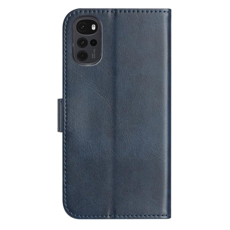 For Motorola Moto G22 Dual-Folded S-shape Leather Phone Case
