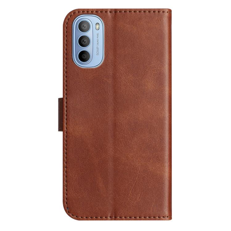 For Motorola Moto G31 / G41 Dual-Folded S-shape Leather Phone Case