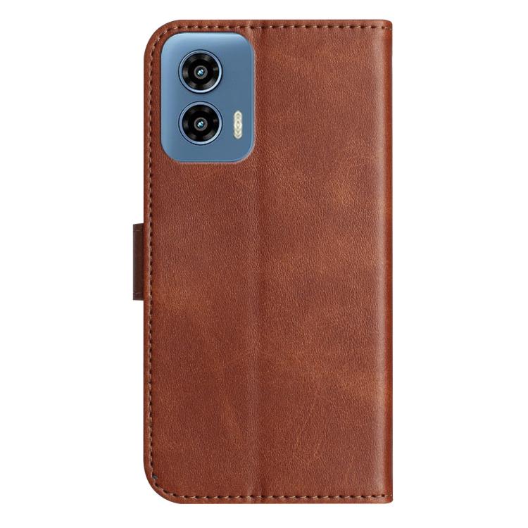 For Motorola Moto G35 Dual-Folded S-shape Leather Phone Case
