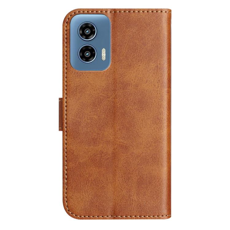 For Motorola Moto G35 Dual-Folded S-shape Leather Phone Case