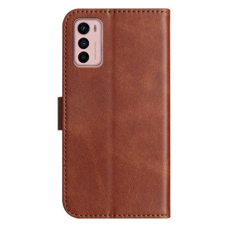 For Motorola Moto G42 Dual-Folded S-shape Leather Phone Case