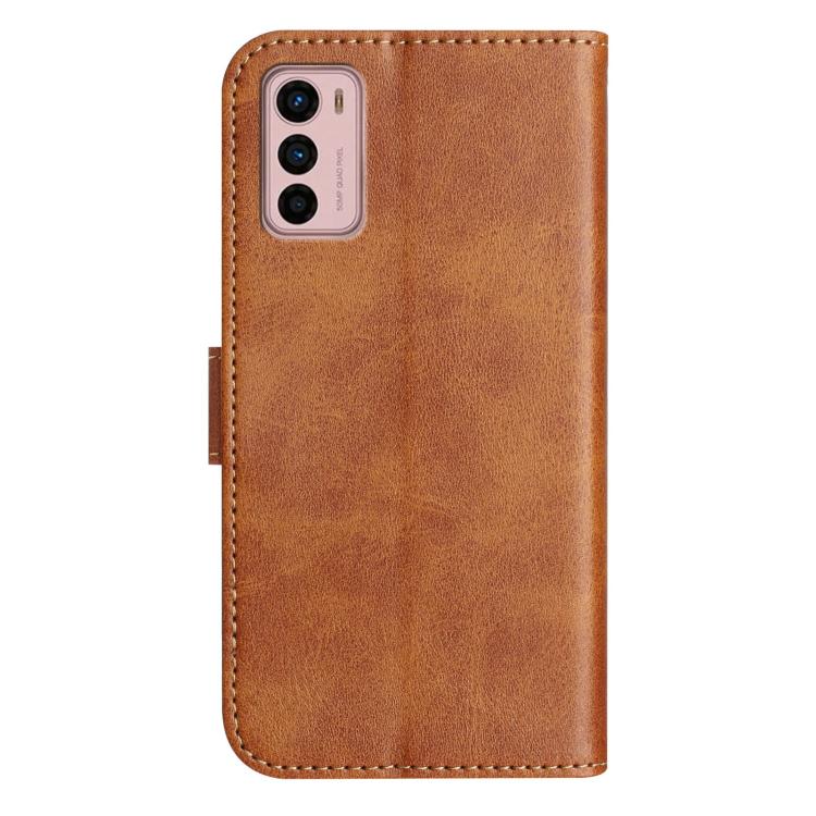 For Motorola Moto G42 Dual-Folded S-shape Leather Phone Case
