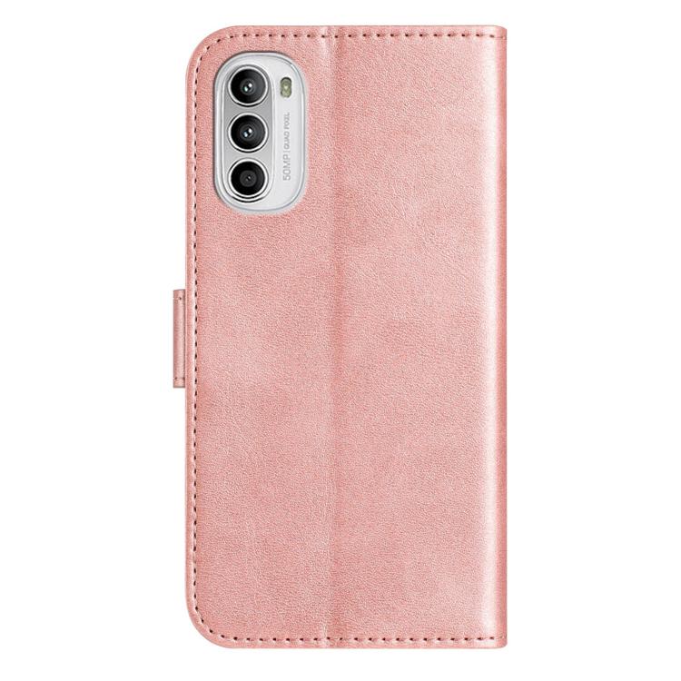 For Motorola Moto G52 Dual-Folded S-shape Leather Phone Case