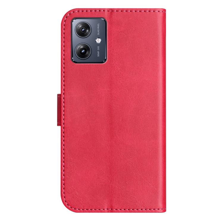 For Motorola Moto G54 Dual-Folded S-shape Leather Phone Case