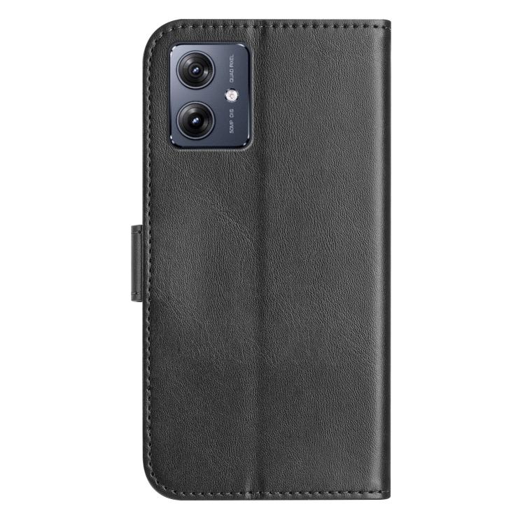 For Motorola Moto G54 Dual-Folded S-shape Leather Phone Case