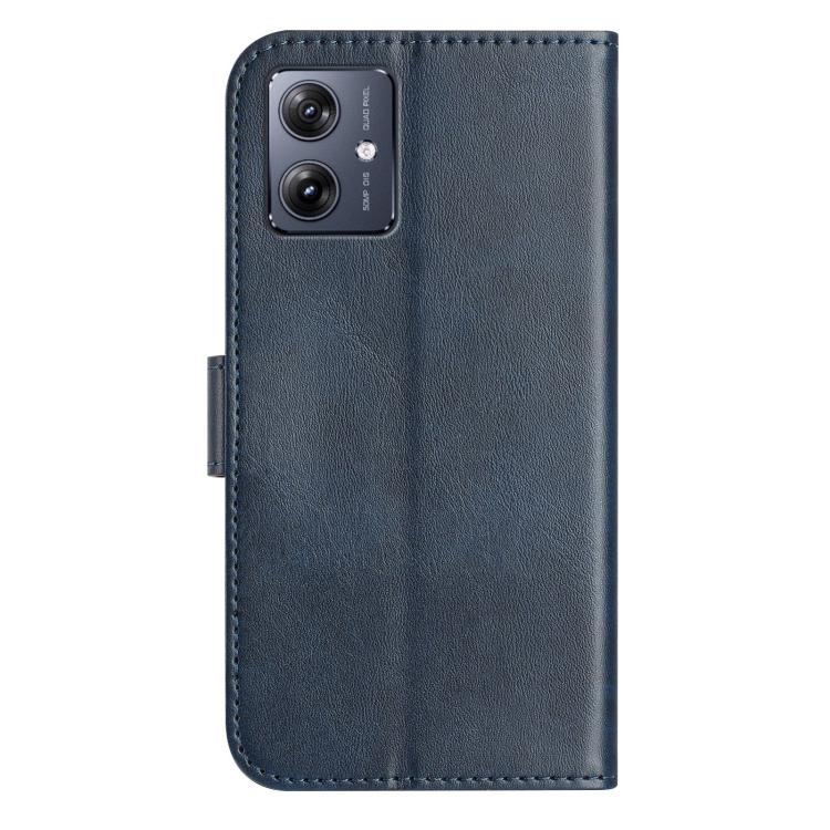 For Motorola Moto G54 Dual-Folded S-shape Leather Phone Case