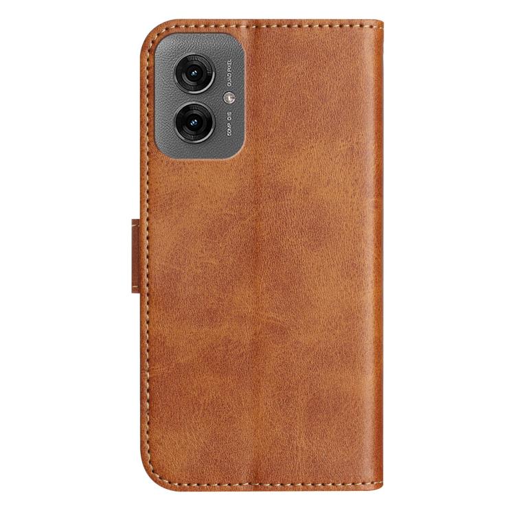 For Motorola Moto G55 Dual-Folded S-shape Leather Phone Case