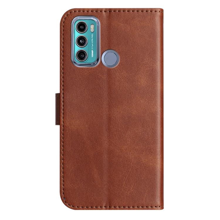 For Motorola Moto G60 Dual-Folded S-shape Leather Phone Case