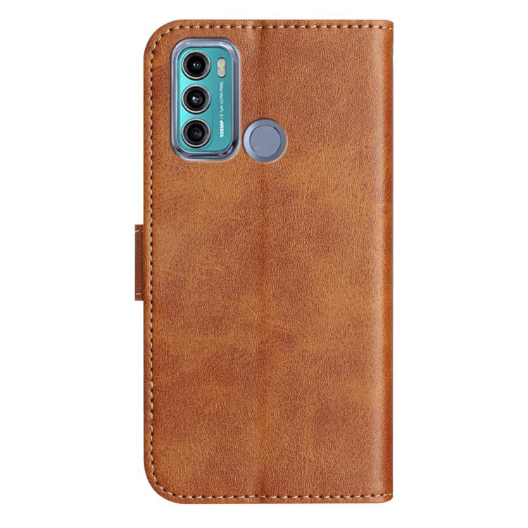 For Motorola Moto G60 Dual-Folded S-shape Leather Phone Case