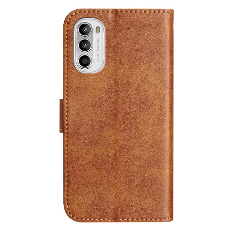 For Motorola Moto G62 5G Dual-Folded S-shape Leather Phone Case