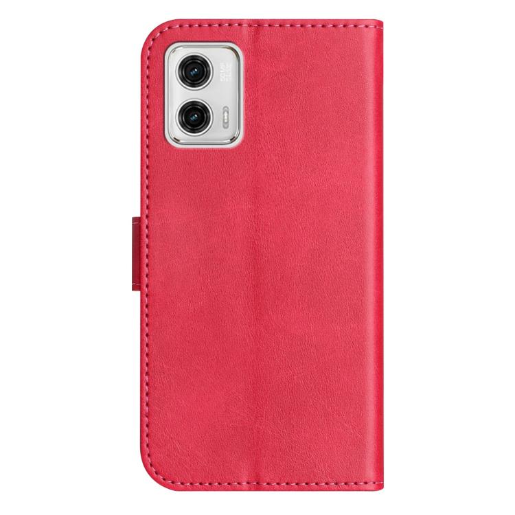 For Motorola Moto G73 Dual-Folded S-shape Leather Phone Case