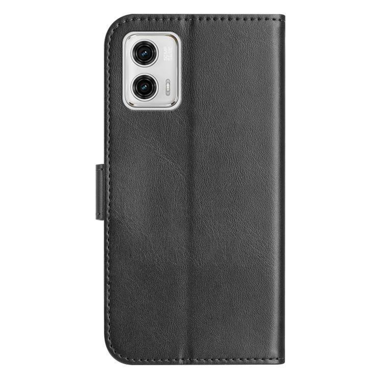 For Motorola Moto G73 Dual-Folded S-shape Leather Phone Case
