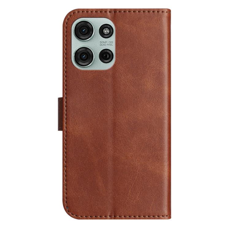 For Motorola Moto G75 5G Dual-Folded S-shape Leather Phone Case