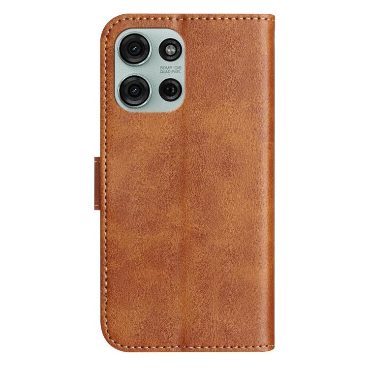 For Motorola Moto G75 5G Dual-Folded S-shape Leather Phone Case
