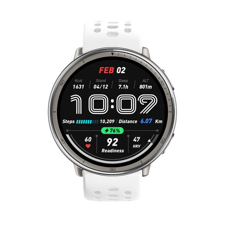 For Amazfit Active 2 Silver Buckle Silicone Sport Watch Band