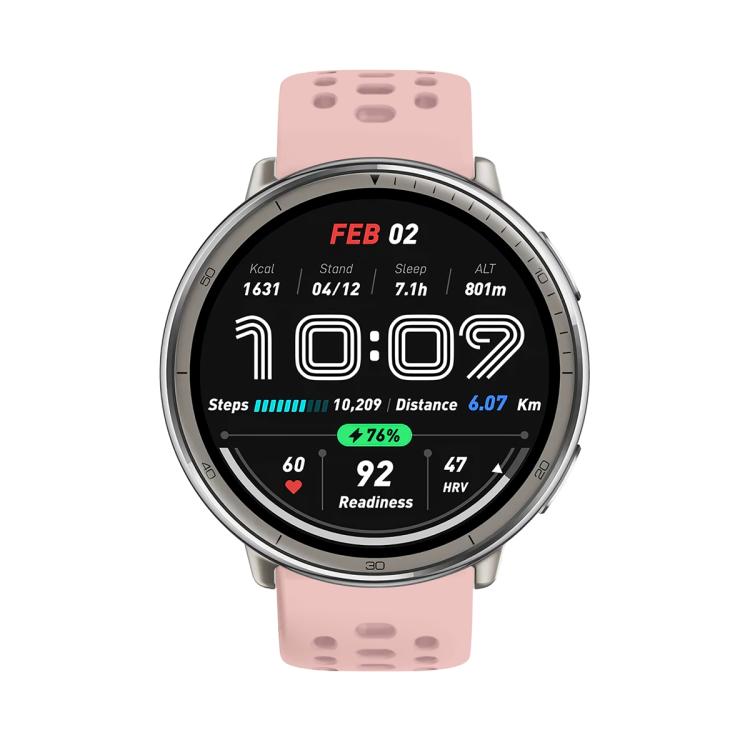 For Amazfit Active 2 Silver Buckle Silicone Sport Watch Band