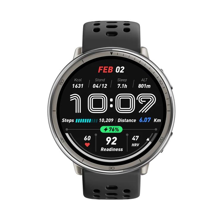 For Amazfit Active 2 Silver Buckle Silicone Sport Watch Band