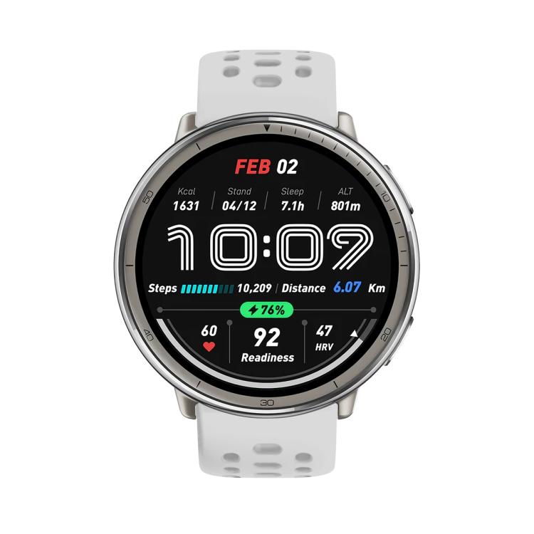 For Amazfit Active 2 Silver Buckle Silicone Sport Watch Band