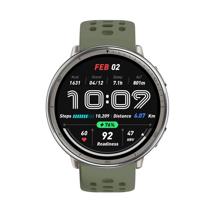For Amazfit Active 2 Silver Buckle Silicone Sport Watch Band