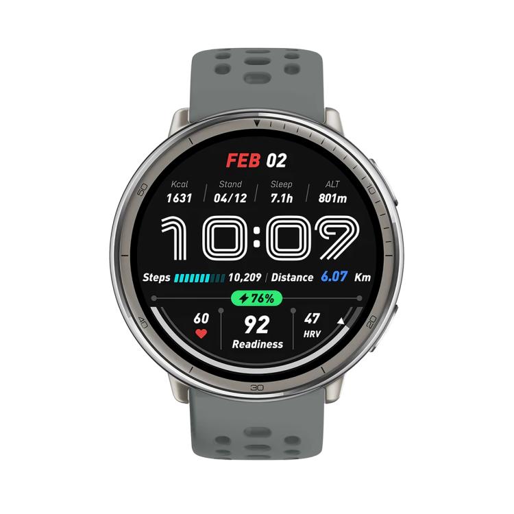 For Amazfit Active 2 Silver Buckle Silicone Sport Watch Band