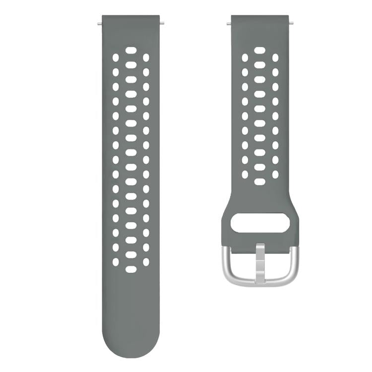 For Amazfit Active 2 Silver Buckle Silicone Sport Watch Band