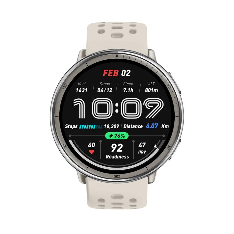 For Amazfit Active 2 Silver Buckle Silicone Sport Watch Band