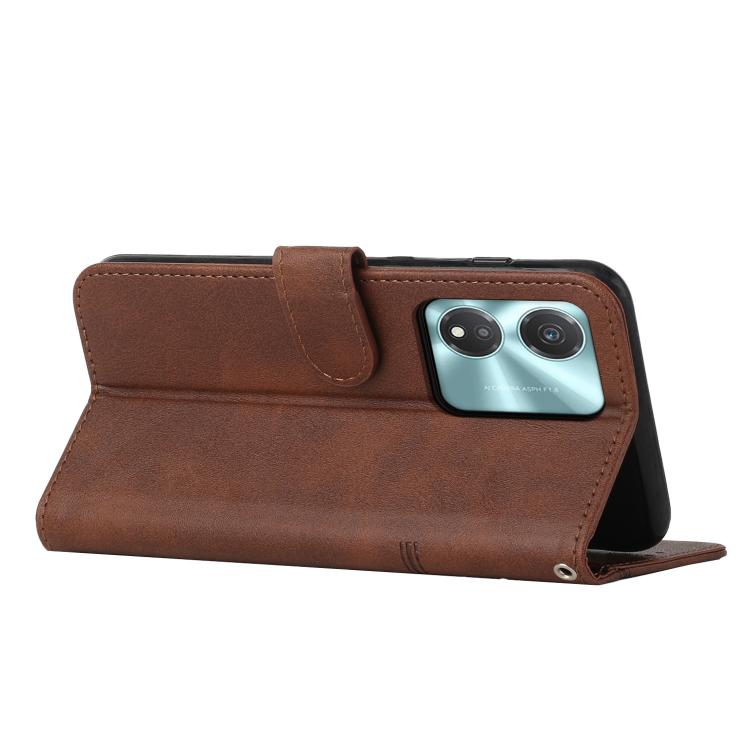 For Honor X5c Plus Stitching Calf Texture Buckle Leather Phone Case