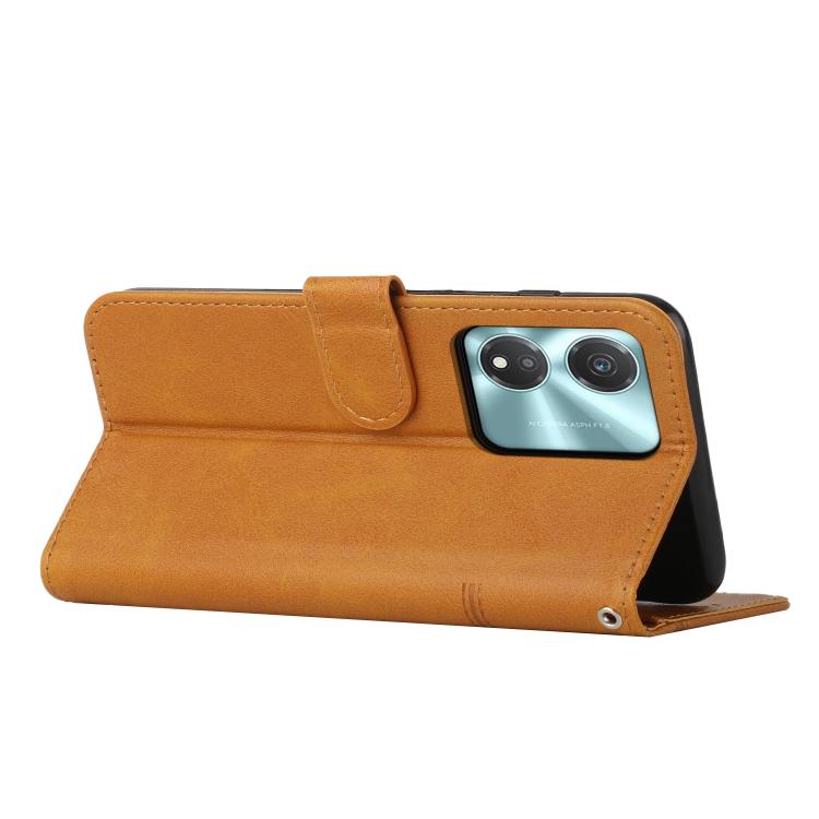 For Honor X5c Plus Stitching Calf Texture Buckle Leather Phone Case