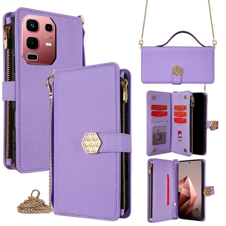 For Infinix Note 50s 5G Crossbody Handle Cross Texture Leather Phone Case