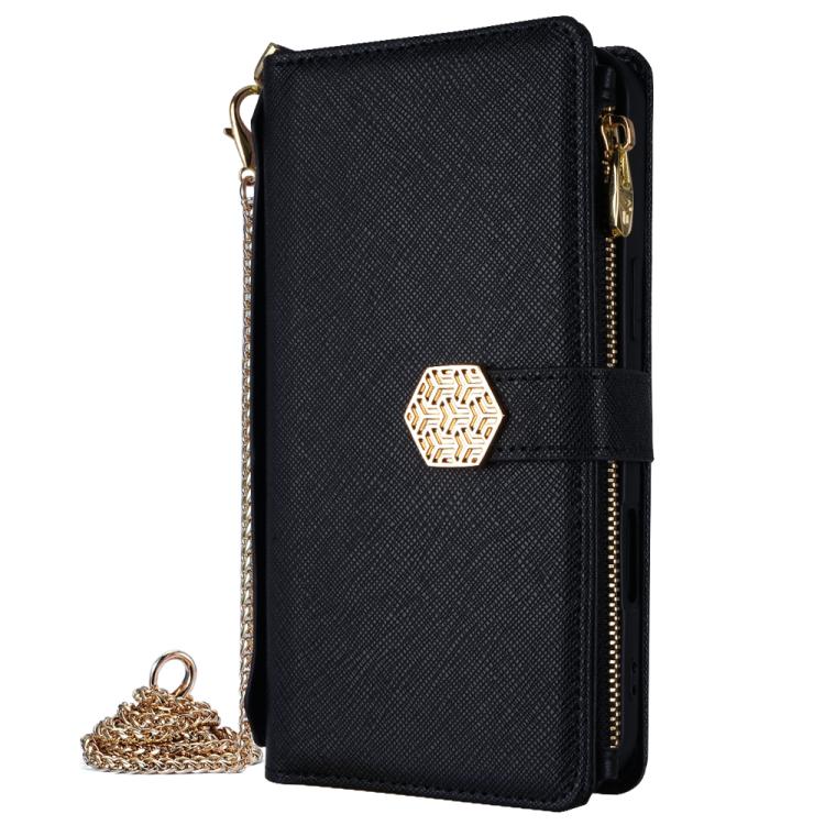 For itel P65 Crossbody Handle Cross Texture Leather Phone Case