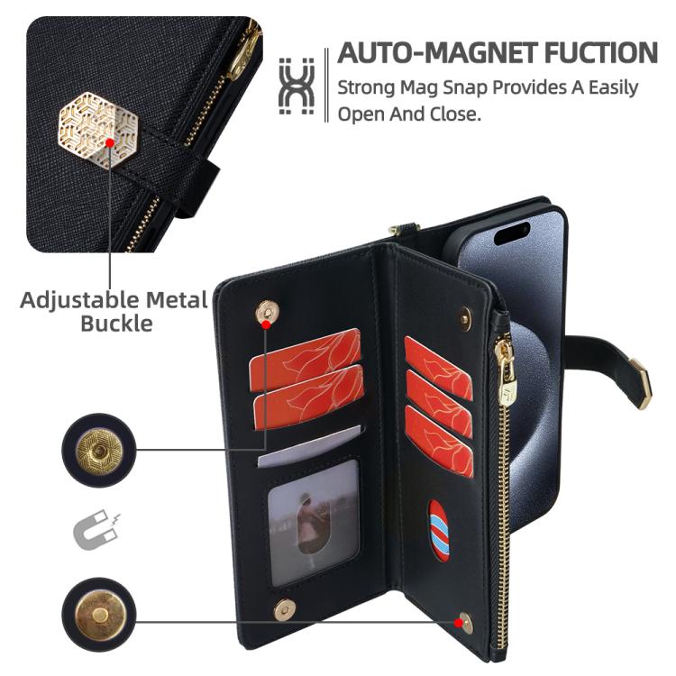For iPhone 12 / 12 Pro Crossbody Handle Cross Texture Leather Phone Case
