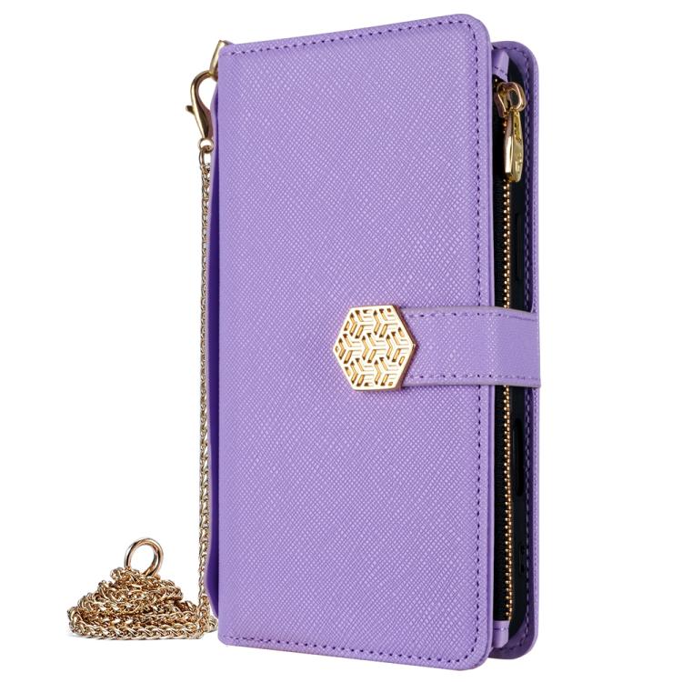 For iPhone 12 / 12 Pro Crossbody Handle Cross Texture Leather Phone Case