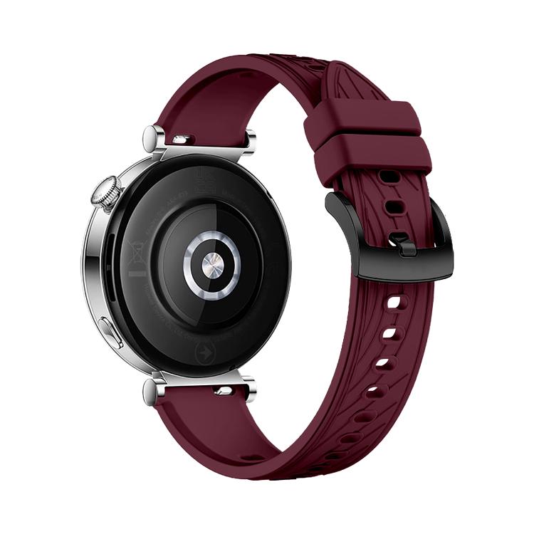 Kalebol 18mm Universal Textured Silicone Black Buckle Strap