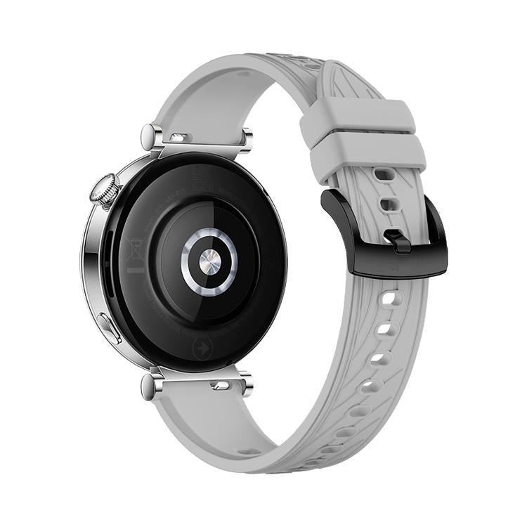 Kalebol 18mm Universal Textured Silicone Black Buckle Strap