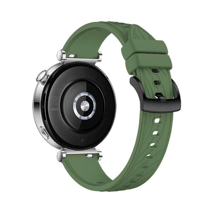 Kalebol 18mm Universal Textured Silicone Black Buckle Strap