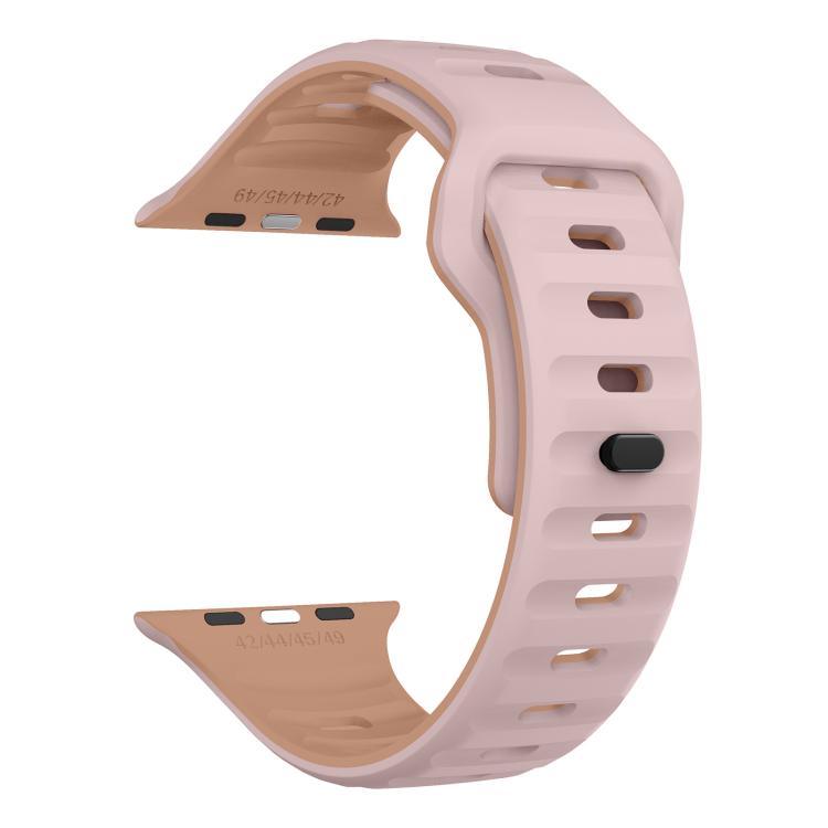 For Apple Watch 42mm / 41mm / 40mm / 38mm Kalebol Wave Reverse Buckle Two-color Silicone Strap