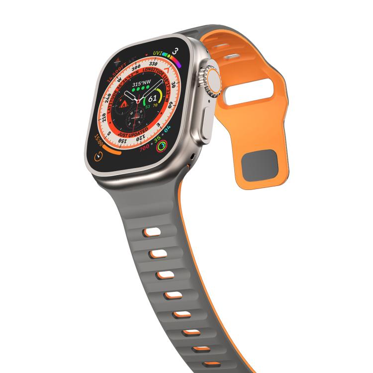 For Apple Watch 42mm / 41mm / 40mm / 38mm Kalebol Wave Reverse Buckle Two-color Silicone Strap