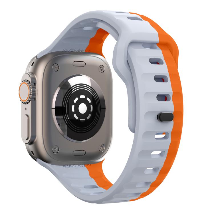 For Apple Watch 42mm / 41mm / 40mm / 38mm Kalebol Wave Reverse Buckle Two-color Silicone Strap