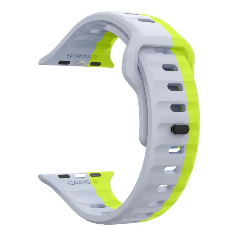 For Apple Watch 42mm / 41mm / 40mm / 38mm Kalebol Wave Reverse Buckle Two-color Silicone Strap