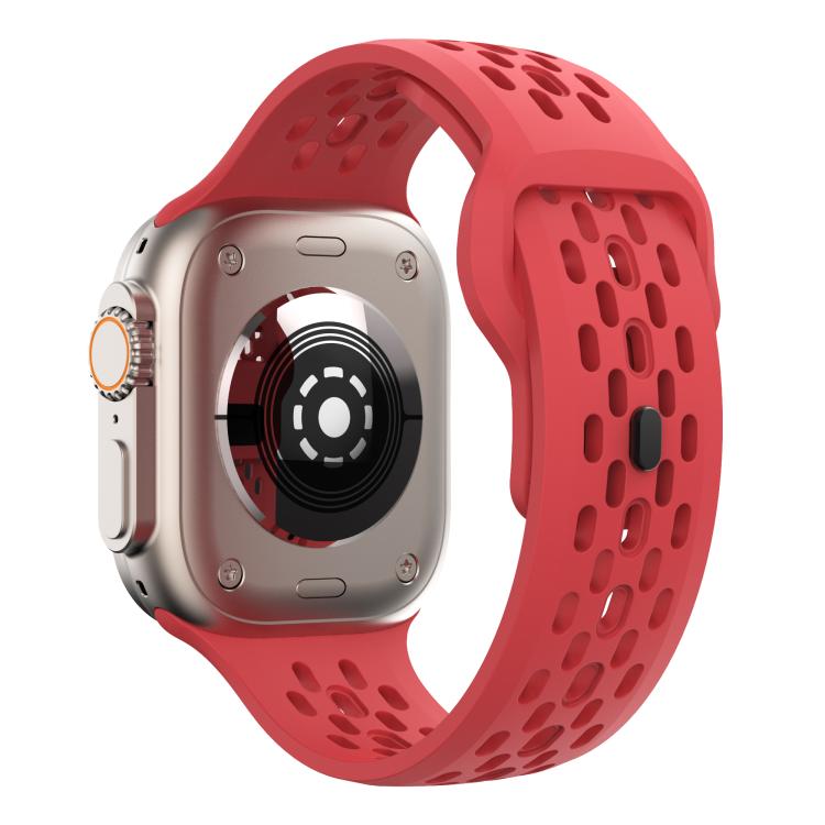 For Apple Watch 46mm / 49mm / 45mm / 44mm Kalebol Mesh Reverse Buckle Silicone Strap