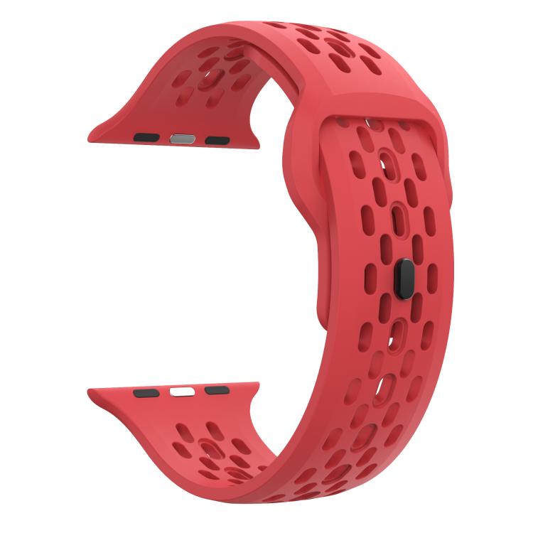 For Apple Watch 46mm / 49mm / 45mm / 44mm Kalebol Mesh Reverse Buckle Silicone Strap