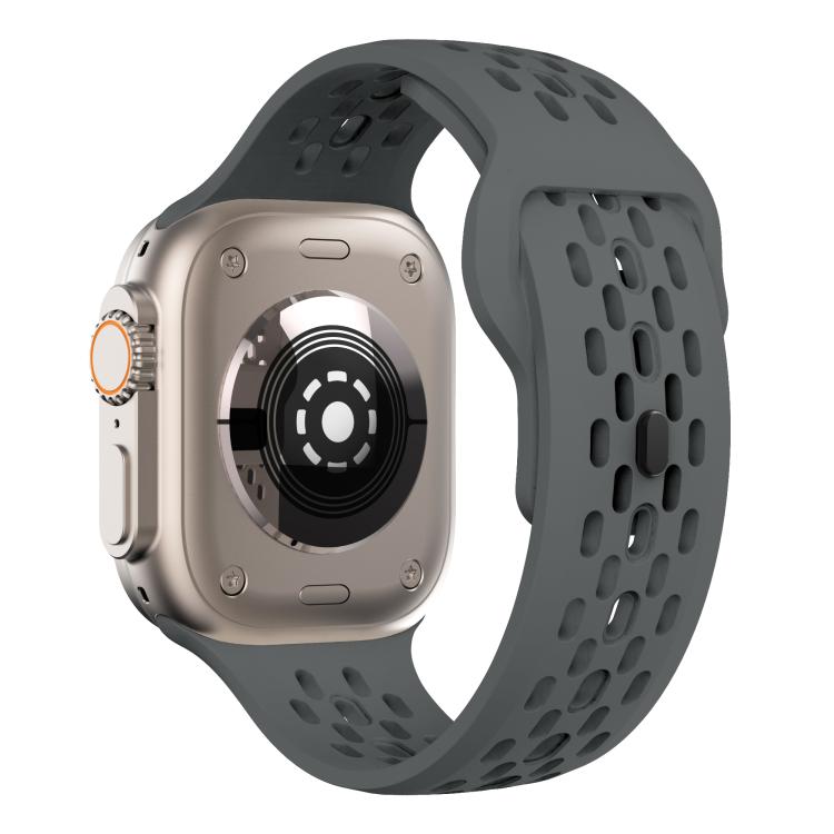 For Apple Watch 46mm / 49mm / 45mm / 44mm Kalebol Mesh Reverse Buckle Silicone Strap